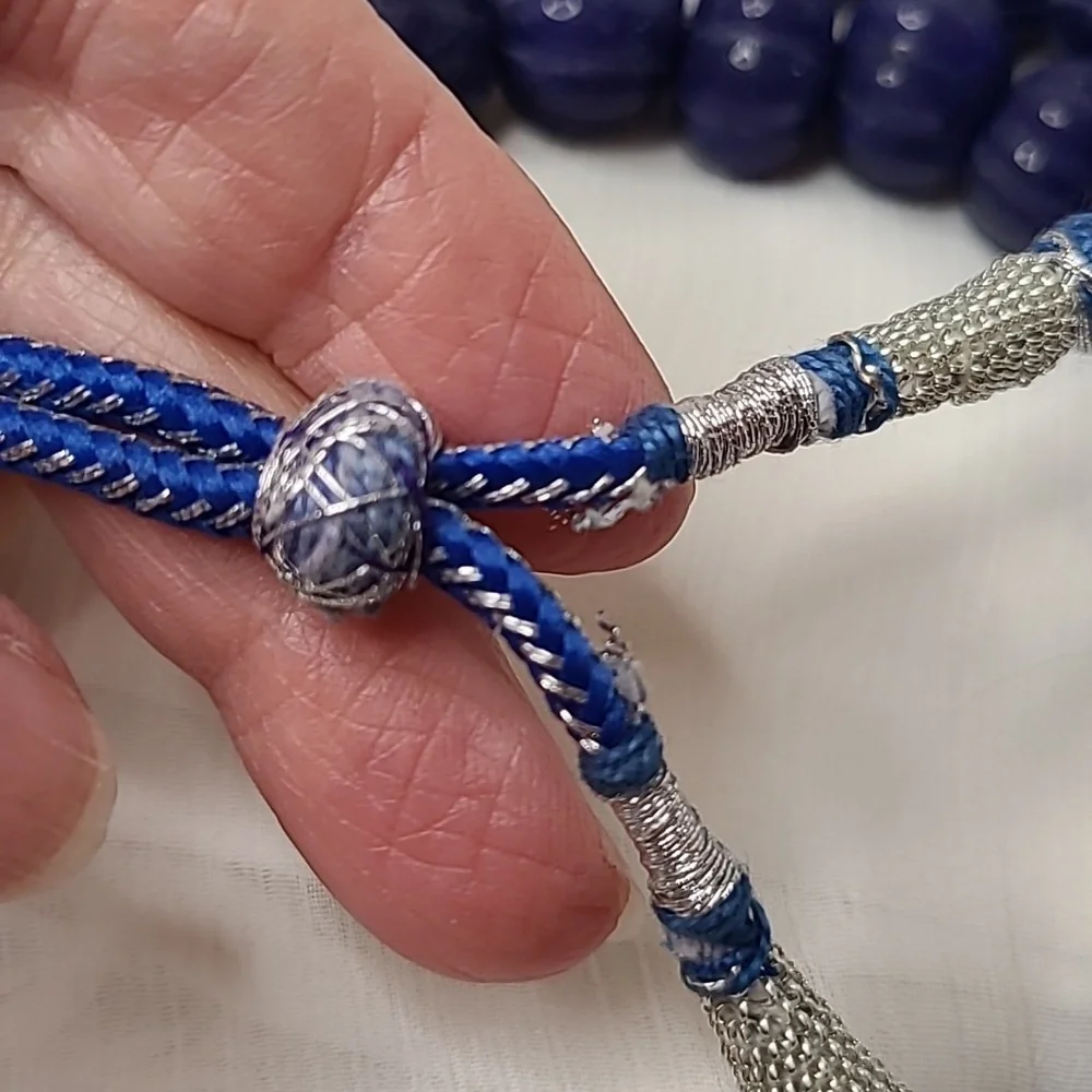 Sapphire Carved Bead Necklace